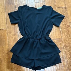 Size Large Black Naked Zebra Romper